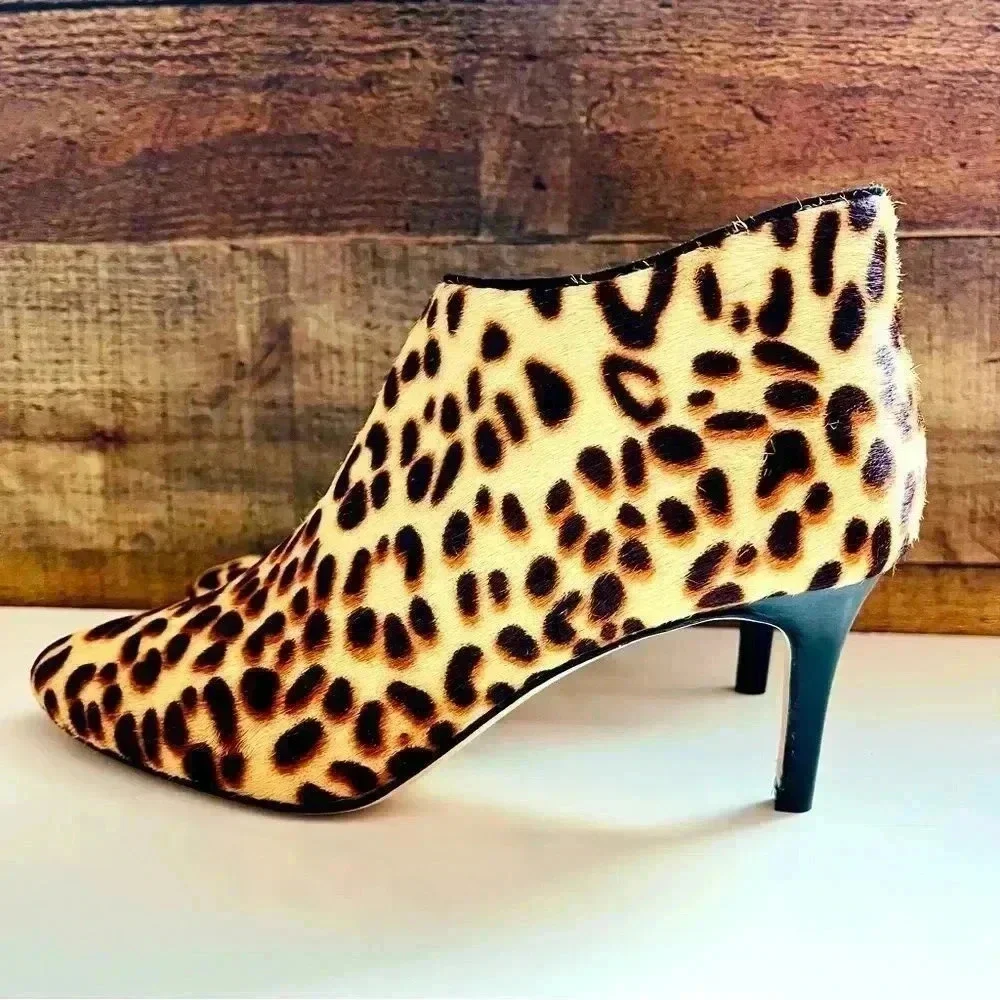 NWT Pelle Moda - Leopard Calf Hair Yelm Heel Bootie